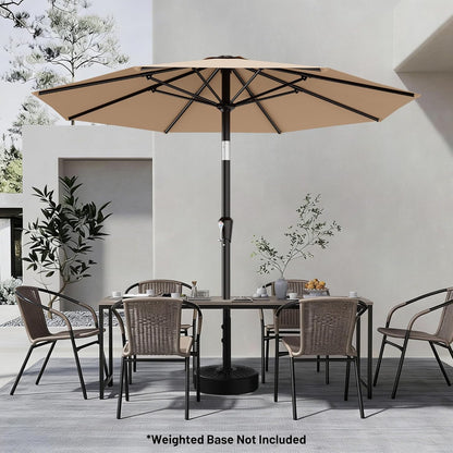 AreShark 9 FT Patio Umbrella - Outdoor Table Umbrella with Push Button Tilt & Crank | Beige, 8 Sturdy Ribs