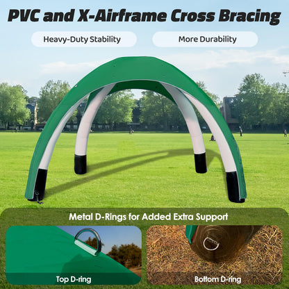 GR8FUN Inflatable Canopy Tent 10x10Ft Green, 2 Removable Sun Curtains & Air Pump Included, Portable Airtight Sun Shelter Canopy for Outdoor Events, Trade Shows and Promotions