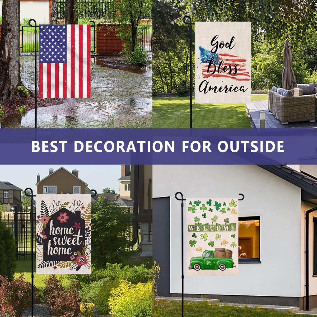Skiennix Garden Flag Stand - Premium Metal Holder for Seasonal Flags | Weather-Proof & Sturdy Design