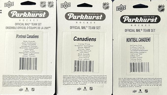 C&ampI Collectables NHL Montreal Canadiens 3 Different Licensed Trading Card Team Sets