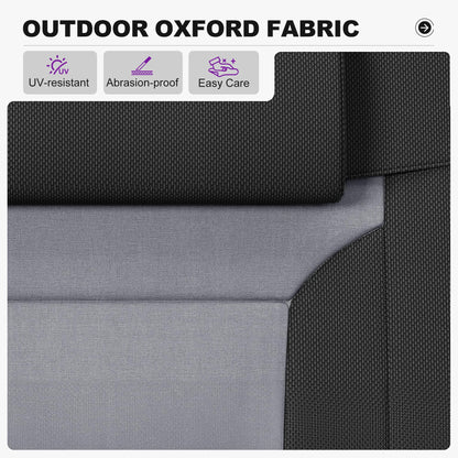 PURPLE LEAF Extra Wide Outdoor Reclining Chair Patio Zero Gravity Chaise Lounge Folding Chair with Quilted Cushion Adjustable Headrest for Lawn Camping Beach Pool Black and Grey