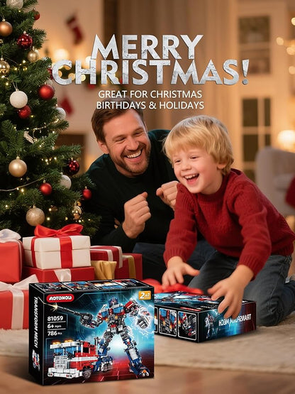 2 in 1 Transform Robots Building Sets for AdultsMecha Transforming Building Blocks Truck KitsAction Figures Toys for Movie FansChristmasBirthday Gift for Kids and Boys 8-14