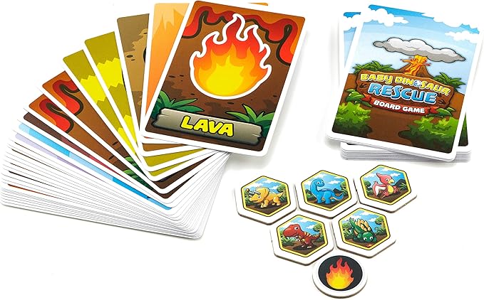 Baby Dinosaur Rescue Board Game – Cooperative Dinosaur Adventure Game for Kids Ages 4+ – Work Together to Save The Baby Dinos – Easy to Learn – Fun Family Board Game