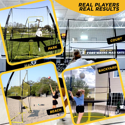 Apex Sports Volleyball Training Net Equipment System - Sturdy, Adjustable, and Portable | Improve Accuracy, Technique, and Skills | Ideal for Indoor/Outdoor Use | Easy Assembly & Storage |