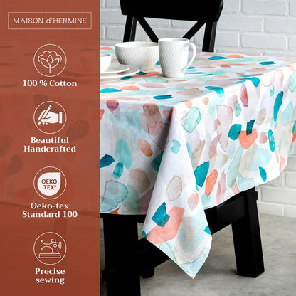 Maison d' Hermine Table Cloth Rectangle Table 100% Cotton 54 x 72 Inches Tablecloth Reusable Decorative for Dining Kitchen Room Farmhouse Home Gifts for Mothers Day Spring Summer - Summer Picnic
