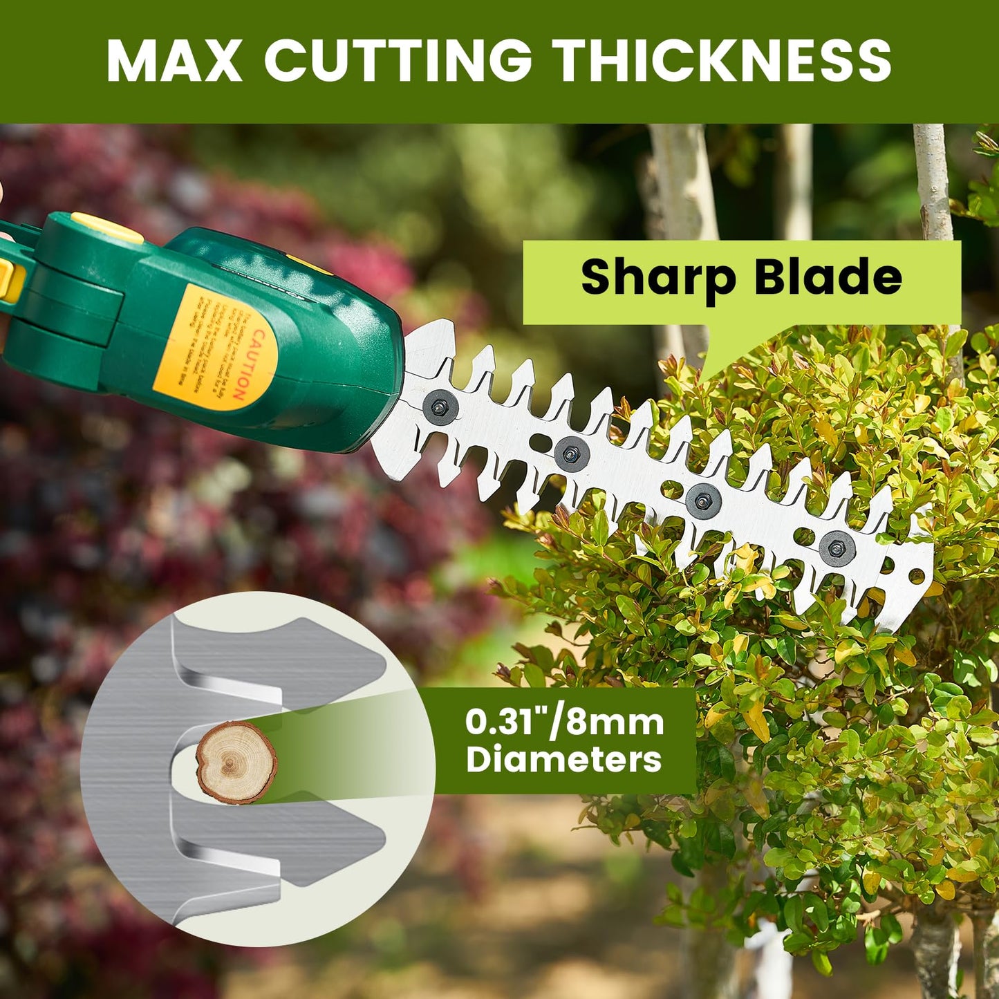 SakerPlus Portable Camping Light & Rechargeable 2-in-1 Hedge and Grass Trimmer