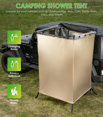Shower Tent Awning Car Outdoor Camping Shower Tent Vehicle Side Shower Room Portable Privacy Shelter Restroom Bathroom Overland for RV Van Truck