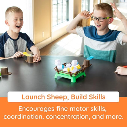 Fat Brain Toys Heap-O-Sheep Game Family Board Games for Kids and Adults Game of Catapulting Sheep 6 to Adult 2 to 4 Players