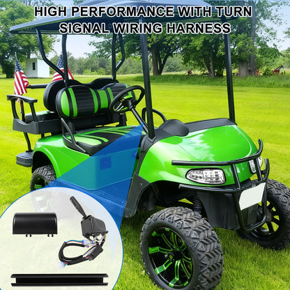 KAKSEY Deluxe Golf Cart LED Headlight Tail Light Kits Fit for EZGO RXV 2016 +, 12V Street Legal Golf Cart Lights Kit with Turn Signals Kits, Brake Lights, Horn