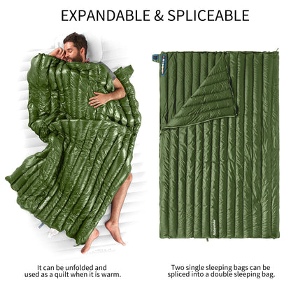 Naturehike Ultralight Backpacking RDS Down Sleeping Bag for Adults, 650 Fill Power Sleeping Bag for 42/52℉, 20oz Compact Lightweight Sleeping Bags for Hiking Camping 3 Seasons