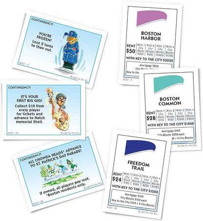 Late for the Sky Boston-Opoly Boston Board Game – Property Trading City Edition for Families &amp Adults 2–6 Players Opoly-Style Strategy with City Landmarks Educational Party Game