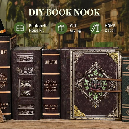 Book Nook KitTiny House Kits to Build to Live inDIY Wooden Crafts for Adults Mini Model Kits with LED Birthday and Valentine's Day Gift for Adults (Potion-Making Edition)