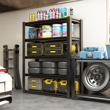 EKJ 78" H Garage Shelving 3000LBS Heavy Duty Storage Racks, Adjustable 5 Tier Metal Shelves Unit, Industrial Utility Shelves for Workshop, Basement, Home Office 78" H*47.2W*18D
