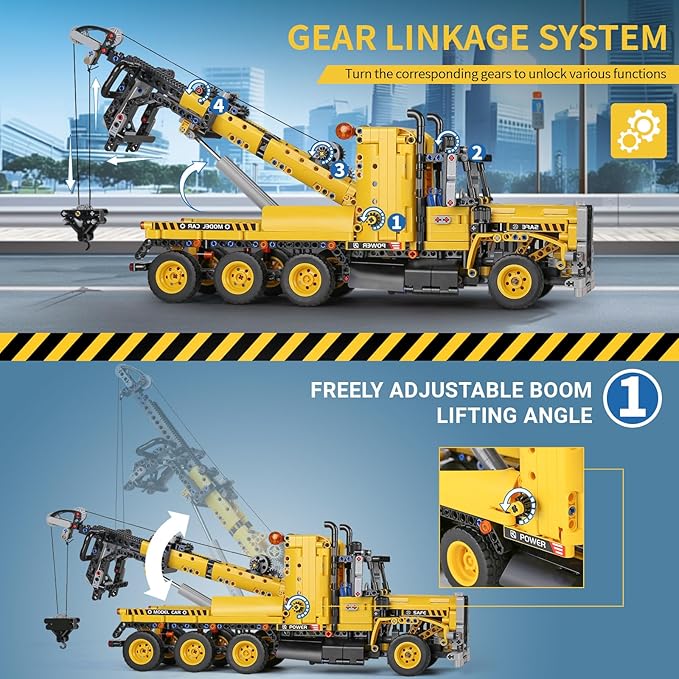 Mould King 17011 Heavy-Duty Tow Truck Building Toy Set Technology MOC Road Trailers Building Gift Toys for Kids Age 14+ (1250 Pieces)