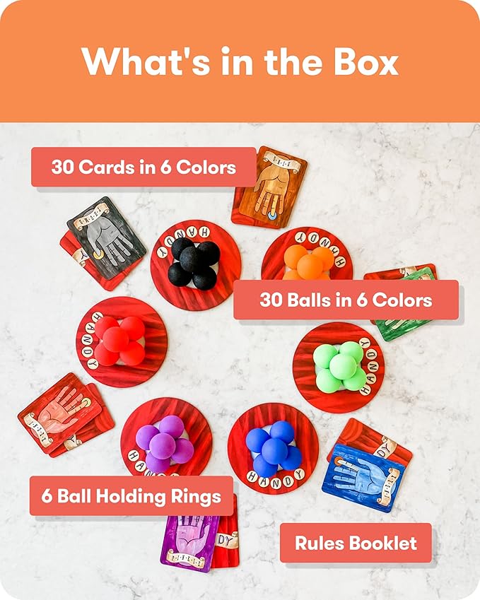 SimplyFun Handy - Family Game for Kids and Adults Ages 8+ - Fine Motor Skills Game with Soft Balls and Cards - Classroom Party or Family Game Night Fun