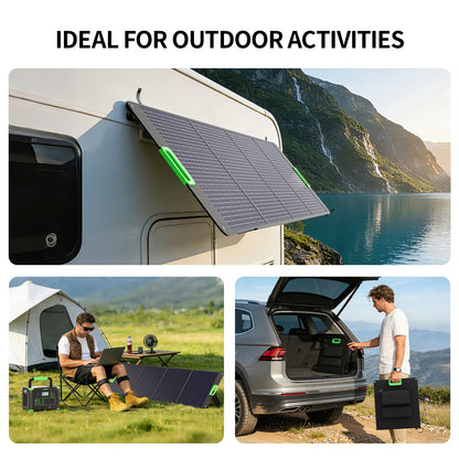 200W Portable Solar Panel, 23.5% High Efficiency ETFE Foldable Solar Charger for Power Station, IP65 Waterproof w/ 4 Kickstands, MC4 XT60 Anderson DC 4-in-1 Output for RV Camping Outdoor Emergency