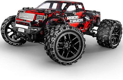 HAIBOXING 1:18 Scale All Terrain RC Car 36KM/H High Speed 4WD Electric Vehicle2.4 GHz Radio Controller Included 2 Batteries and A ChargerWaterproof Off-Road Truck (Red)