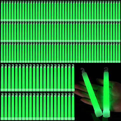 Sotiff 300 Pcs Bright 6 Inch Large Glow Sticks Bulk Emergency Glow in The Dark Sticks with 12 Hour Duration for Camping Hiking Outdoor Parties Activities Survival Storms (Green)
