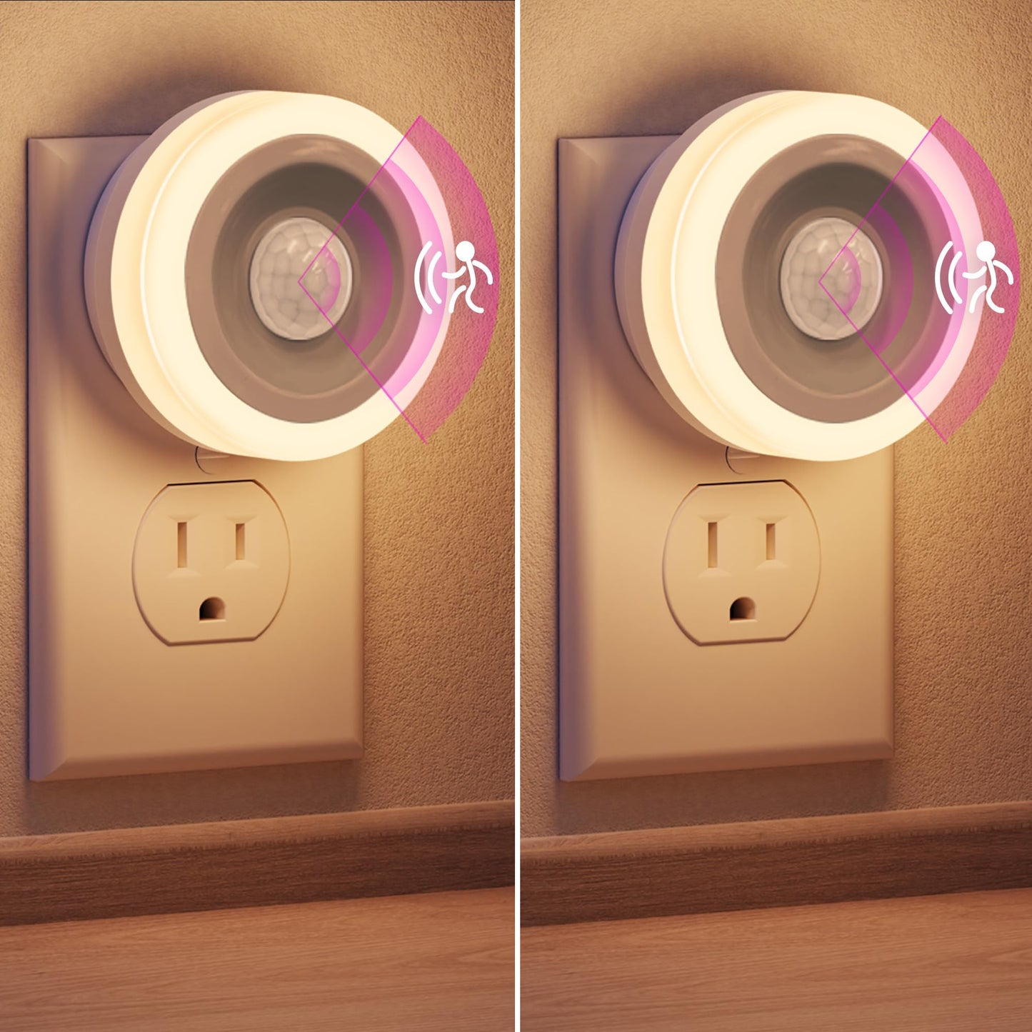 Briignite Motion Sensor Night Light, 4 Pack, Night Lights Plug into Wall, Auto On/Off Motion Activation Nightlight, Energy-Saving 0.6W LED, Daylight White, Ideal for Kids, Bedroom, Bathroom