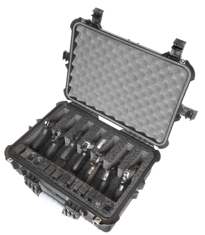 Case Club 7 Pistol and 21 Magazine Pre-Cut Heavy Duty Waterproof Case with Included Silica Gel Canister to Help Prevent Gun Rust (Upgraded Gen-2)