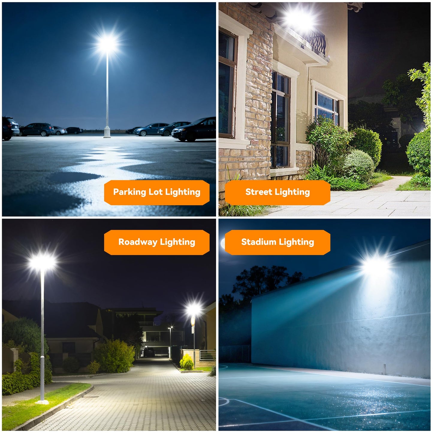 300W Upgraded LED Parking Lot Light with Photocell 45000lm 5000K, ETL, IP66 Waterproof Adjustable 3-Head Commercial Lighting Outdoor, Trunnion Mount, Flood Lights for Roadways, Driveways(2 Pack)