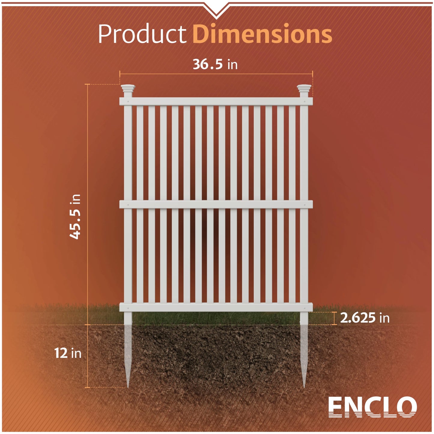 45.5in H x 36.5in W (2 Panels) No Dig Enclo Wilmington White Vinyl Privacy Screen, Outdoor Privacy Panels, Trash Can Enclosure, Air Conditioner Fence, Pool Equipment Enclosure, ZP19008