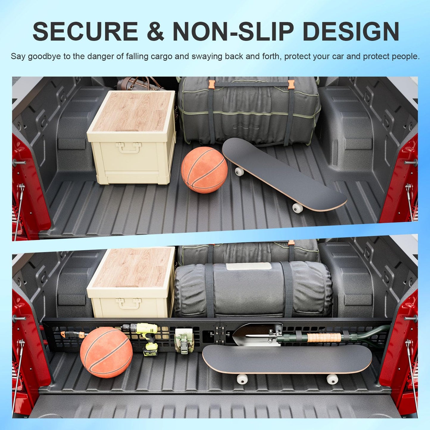 SZYANG Truck Bed Divider Compatible with 2019-2026 Chevy Silverado GMC Sierra Cargo Manager Molle Panel Truck Bed Organizer Replacement for 2019-2026 Chevy Silverado Accessories