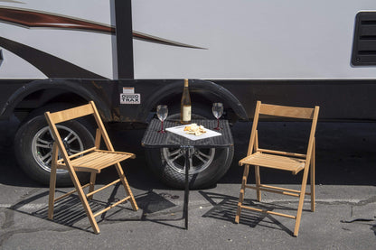 Tire Table Medium Steel Camping Table fits Tires Up to 40" | 50 Pound Capacity | Black Powder-Coated Finish | No Tool or Hitch Required | 23.5" x 27" x 1.5"
