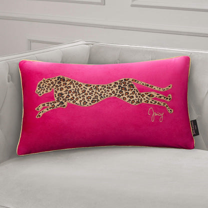 Juicy Couture – Decorative Accent Pillow Velvet Safari Leopard Premium Reversible Throw Pillow Living Room and Bedroom Décor Measures 14" x 24" Cheetah on White