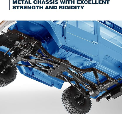 BEEZRC FMS 1/10 RC Crawler FJ40 Toyota Licensed RS 4WD 2.4G Model Rc Car Hobby 4x4 RC Rock Crawler Offroad RC Truck Remote Control Car with Transmitter for Adults (Blue) FMS11035RSBU