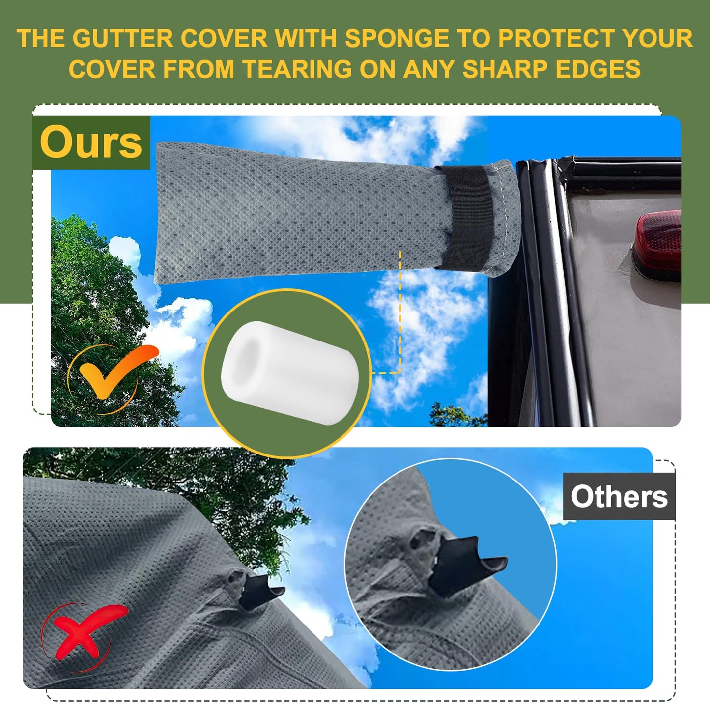 Mofeez Travel Trailer RV Cover, Extra-Thick Upgraded 7 Layers for Camper Cover 27'-30' Windproof Waterproof Rip-Stop RV Covers with Adhesive Repair Patches, 2Pcs Extra Straps & 4 Tire Covers