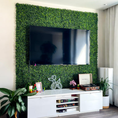 Ticanros Grass Wall Panel 24 Pack 20"x20" Artificial Boxwood Hedge Plant Wall, Greenery Walls, Artificial Grass Backdrop, Privacy Hedge Screen Faux Boxwood for Outdoor,Indoor,Garden,Fence,Backyard