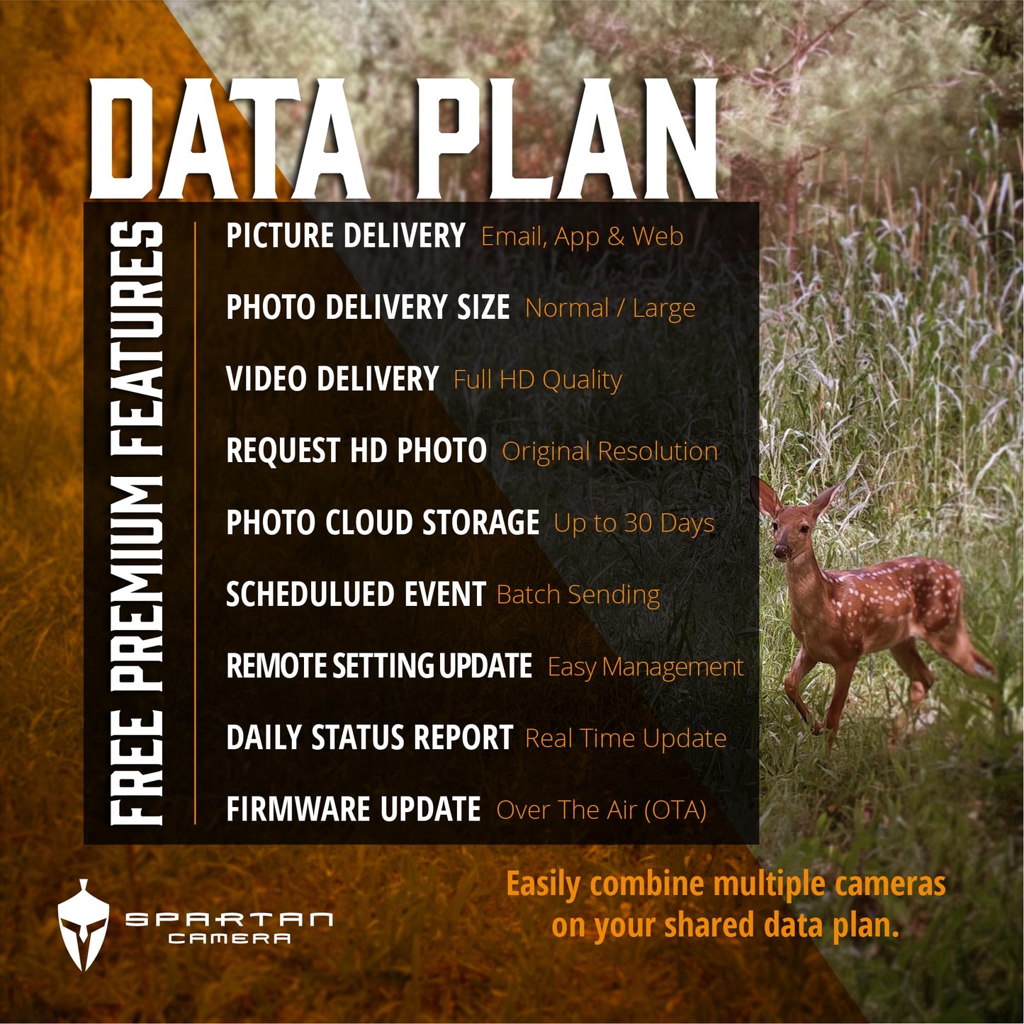 Spartan Camera GoLive 4G LTE Trail Camera, Free Roaming in US, Live-Streaming, Anti-Theft GPS, On-Demand Image&Video Capture, Real-time Updates, Built-in Lithium Battery, Blackout (1, AT&T)