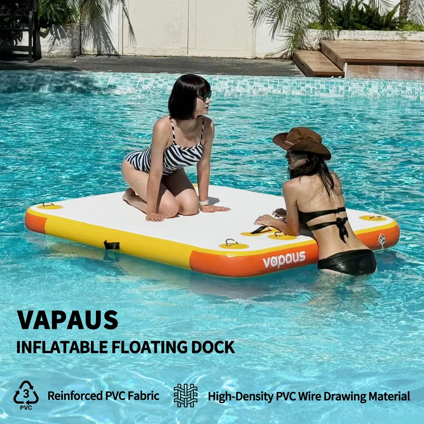 vapaus Inflatable Floating Dock with Electric Air Pump Bundle – Versatile Water Platform with Quick Inflation for Outdoor Fun