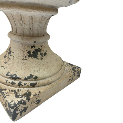 GDFStudio Antique White Planter, Decorative Garden Urn with Drainage Hole, Ready-to-Use Large Plant Pot for Patio, Porch, Lawn, Indoor or Outdoor Gardening, 16.33" Wx16.33 Dx21.45 H