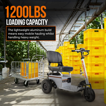 SuperHandy Cargo Trailer Heavy-Duty, Utility Cart - 1200 lbs Capacity with Hitch, 8" Casters, Compatible with SuperHandy Electric Tugger Cart