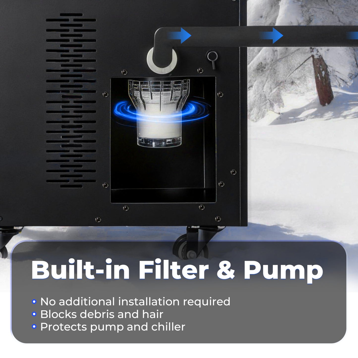 EONIX Upgrade 1/3 HP Cold Plunge Chiller,Ice Bath Water Chiller for Cold Plunge Tubs,42°F Cold Plunge Cooling System,Built-in Filter & Pump, Insulated Hoses,Ideal for Ice Bath Recovery,110V