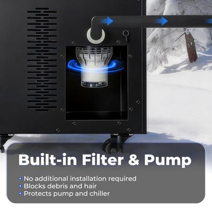 EONIX Upgrade 1/3 HP Cold Plunge Chiller,Ice Bath Water Chiller for Cold Plunge Tubs,42°F Cold Plunge Cooling System,Built-in Filter & Pump, Insulated Hoses,Ideal for Ice Bath Recovery,110V