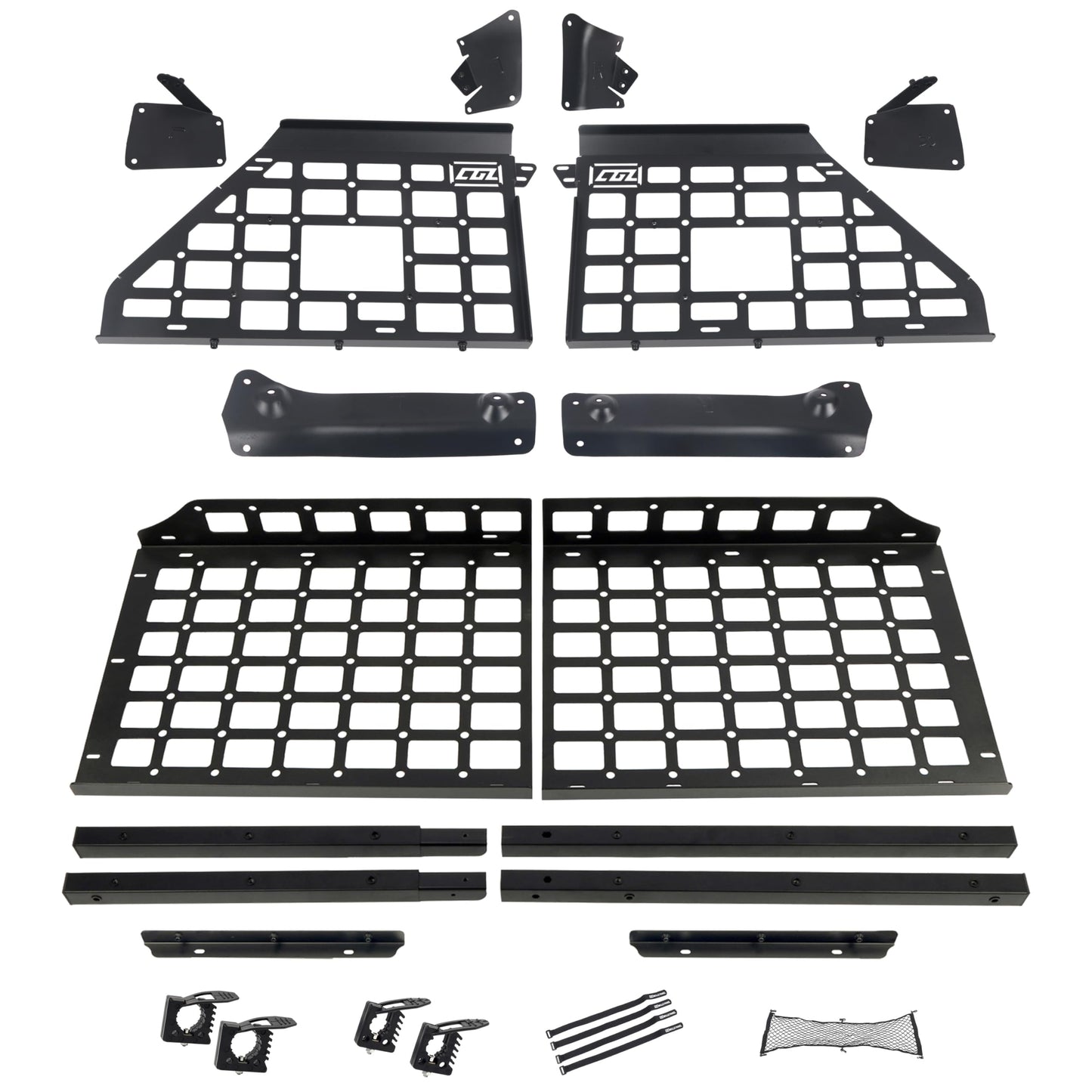 HIGH FLYING 2011-2019 for Ford Explorer Modular Storage Molle Panel System Trunk Shelf Interior Luggage Carrier Rack Trunk Organizer Aluminum (Panels+Shelf)