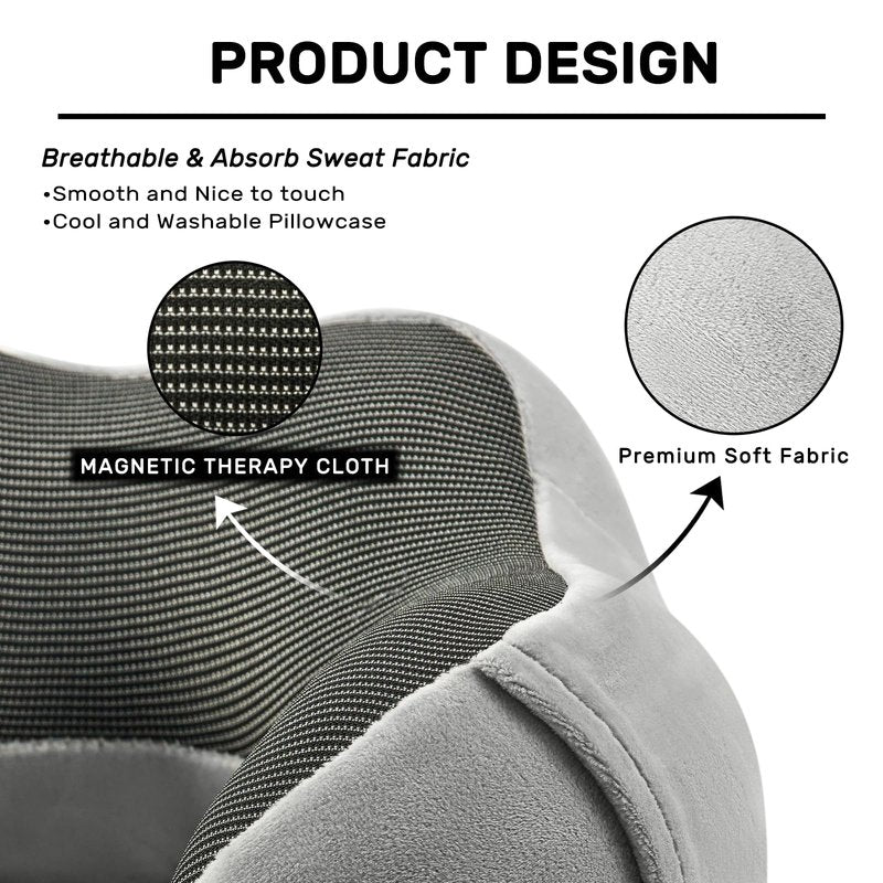 urnexttour Travel Pillow for Airplane-2 Pack Memory Foam Neck Pillows, Soft Support Travel Essentials for Travelling, Sleeping Rest, Car, Train and Home Use(Grey&Blue)