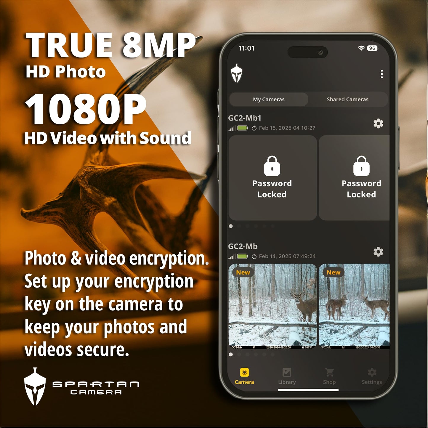 Spartan Camera GoCam2 Cellular, APP Control Trail Camera, 4G LTE, 1080P Video, FHD Photos, No Glow, Night Vision, Motion Activated, IP65 Water Resistant (Spartan Areus, Multi-Carrier)