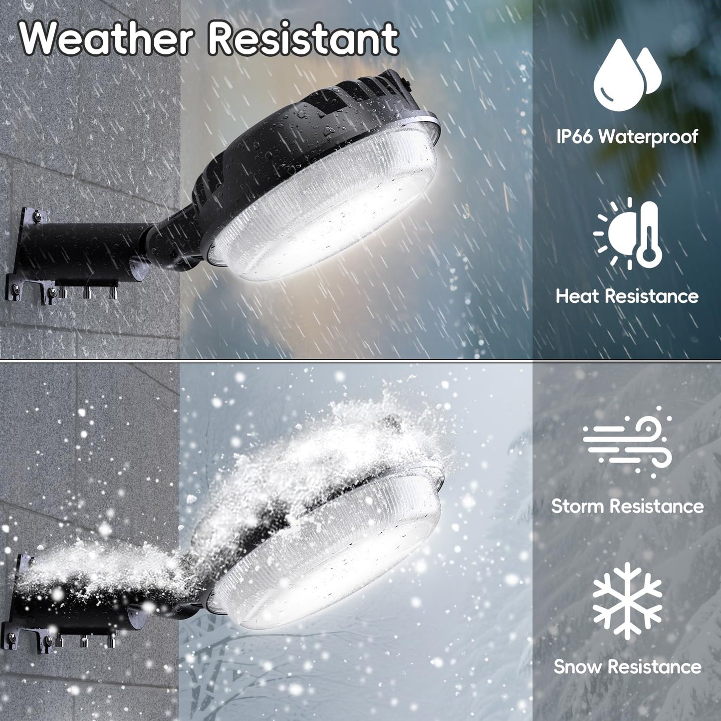 MOONTIP 150W 4 Pack 20000LM Dusk to Dawn Outdoor Lighting, LED Barn Lights Outdoor with 150° Adjustable Photocell Pole Light 6500K Flood Light, IP66 Waterproof Area Street Light for Garage Yard