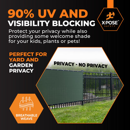 Xpose Safety Privacy Fence Screen 4’ x 50’ (3 Pack) – Heavy Duty Green Mesh with 90% Visibility Block, UV Protection – for Garden, Yard, Nursery, Kennel, Dog Run, Greenhouse