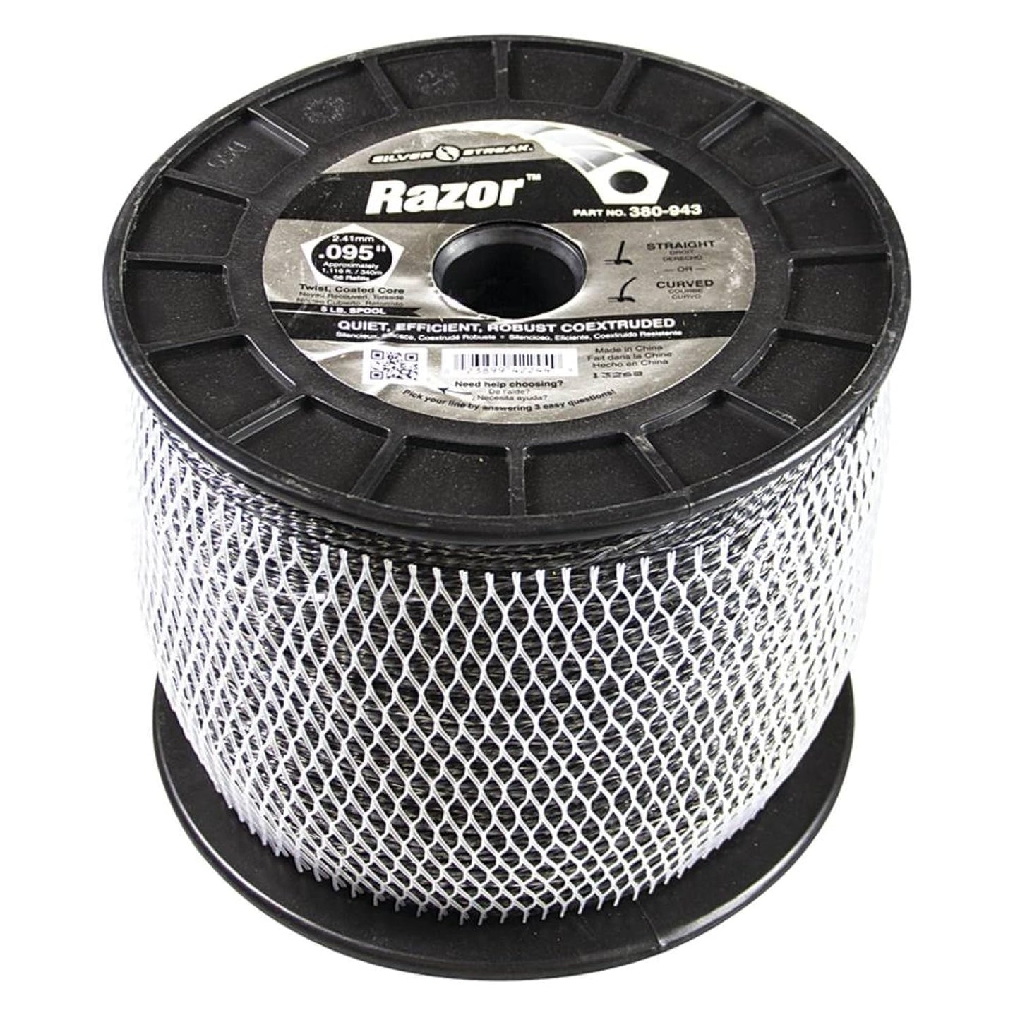 Stens Silver Streak Razor Trimmer Line - .095" Thickness | 5 lb. Spool for Efficient Trimming