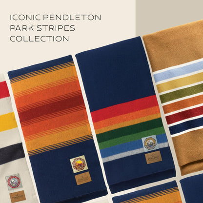 Pendleton National Park Blanket Twin 60" x 90" - 100% Wool, Soft and Durable Blanket for Home & Outdoor Adventures, Iconic Park Stripes Collectible Keepsake - Yosemite