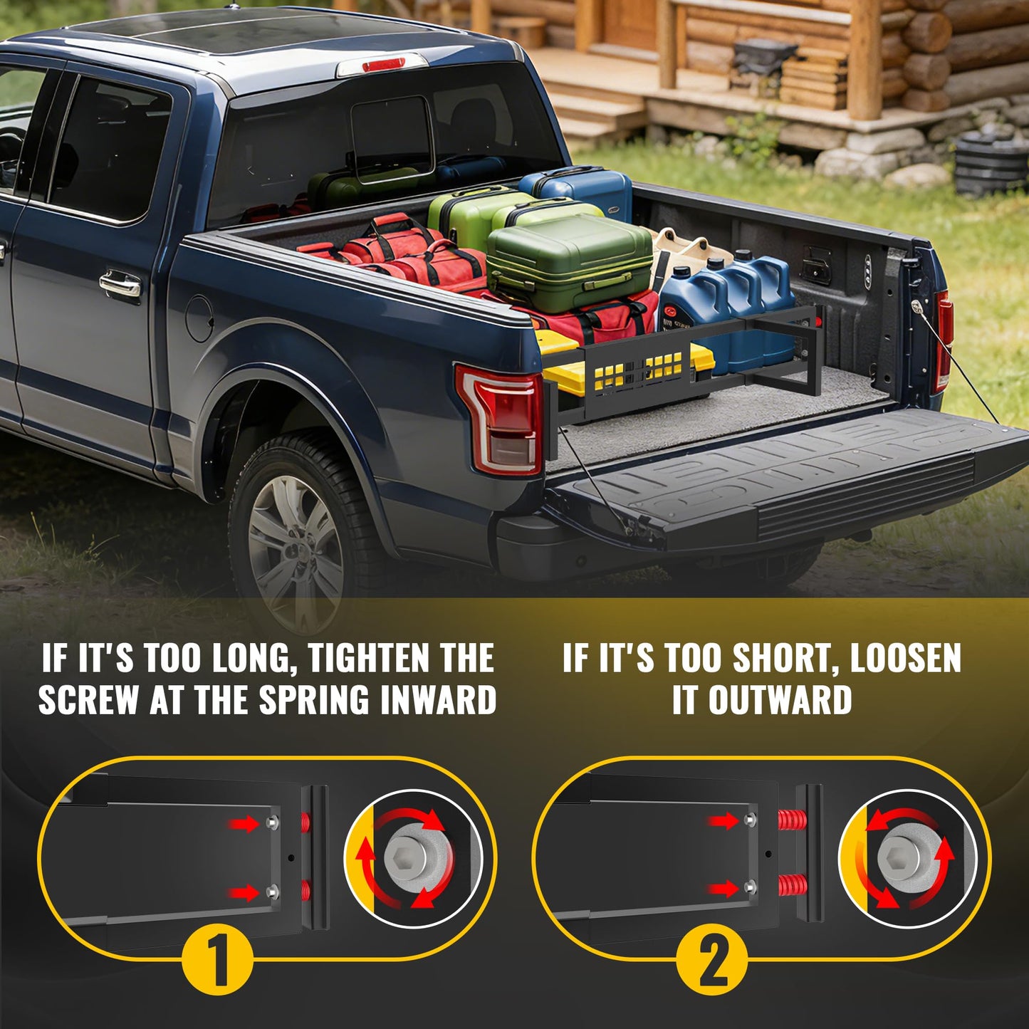TENGBASE Truck Bed Divider Compatible with 2015-2026 Ford F150, Cargo Manager Molle Panel Truck Bed Organizer Replacement for Ford F-150 Accessories (Without Bed Liner & Pro Power Onboard)