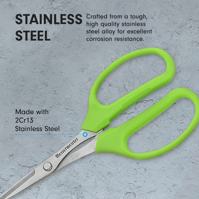 Messermeister 6-Inch Culinary Scissors, Green - All-Purpose Kitchen Scissors - 2Cr13 Stainless Steel & Nylon Slip-Resistant Handles