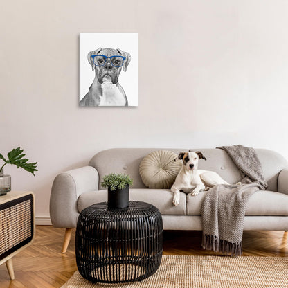 'Hipster Boxer Dog'| Canvas Art