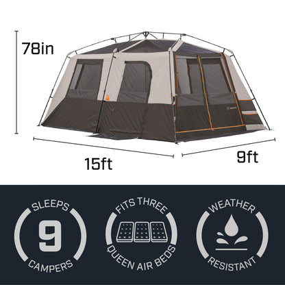 Bushnell Shield Series 6 Person / 9 Person / 12 Person Instant Cabin Tent (9 Person)
