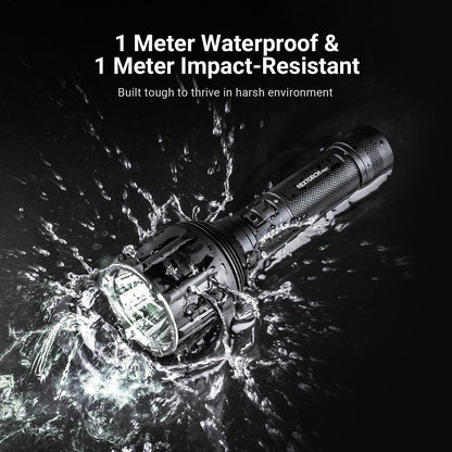 NEXTORCH P82C Long Range LED Flashlight, 2200 Lumens Handheld Torch Ultra Bright, 1100 Meters Beam Distance Searchlight with Nano-Ceramic Bezel, USB-C Rechargeable for Security Patrol, Outdoor, Rescue